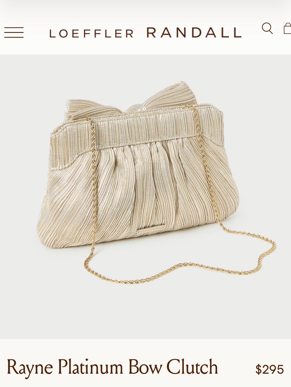 Loeffler Randall Emerald Green Pleated Bow Clutch with Gold Chain - Picture 8 of 8